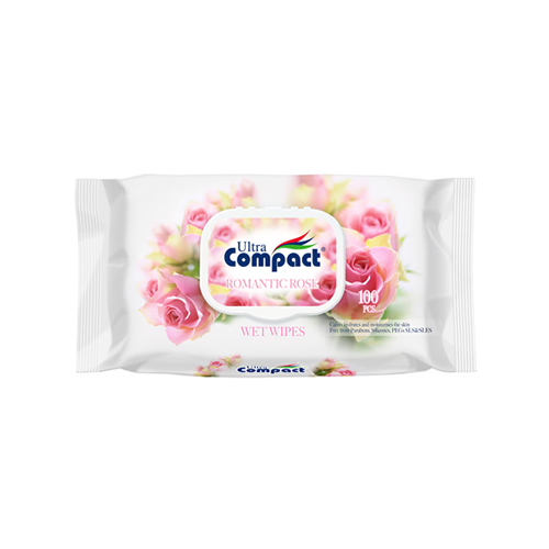 METCO COMPACT 100 PCS ROSE-WHITE WET WIPES