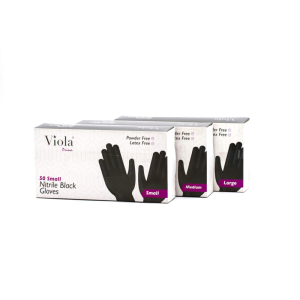 PRIMA VIOLA NITRILE BLACK GLOVES