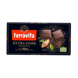 TERRAVITA 70% CACOA  EXTRA DARK CHOCOLATE 90 GR