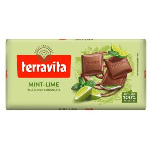 TERRAVITA MILK CHOCOLATE WITH MINT- LIME FILLING 100 GR