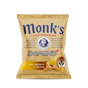 MONKS DEFEND HARD CANDY GINGER & LEMON BAG 46 GR