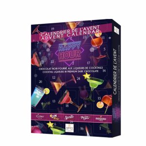 ABTEY CALENDAR HAPPY HOUR, 24 CHOCO LIQ ASS 275 GRS CHOCO NOIR